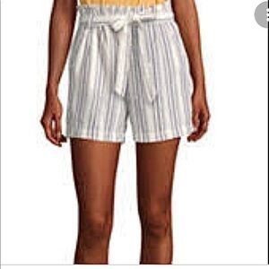 A.N.A. Shorts Paperbag Striped Ivory Blue High Waist M Belted